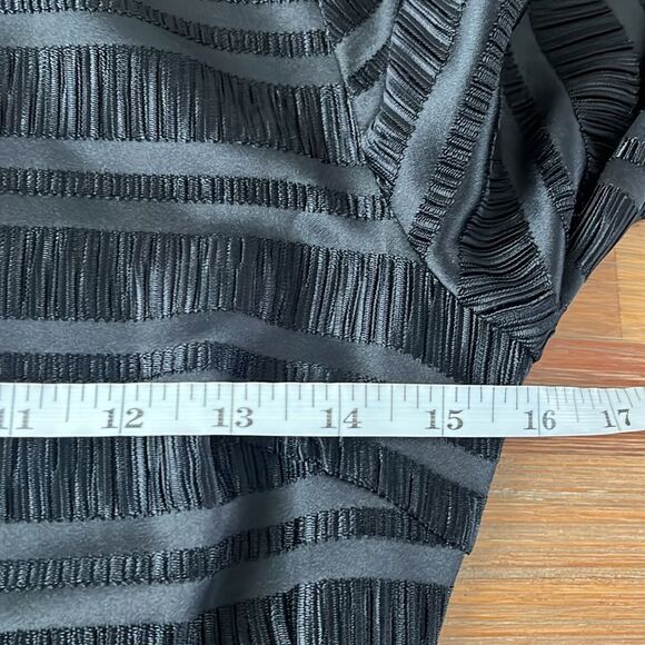 Gestuz Size 38, XS  Smocking Mini Satin Black Dress Long Sleeves NWOT - Picture 8 of 12